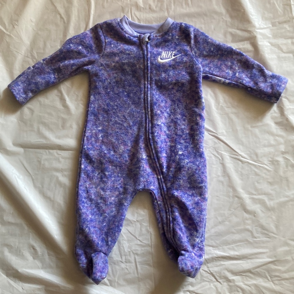Nike Fleece Purple Fleece Footie Onesie